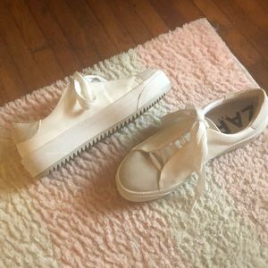 White Zara platform sneakers
